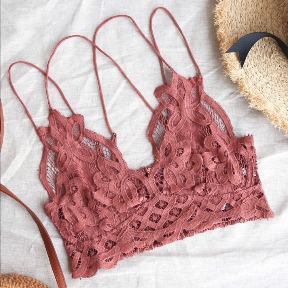 Free people Adella bra letter in coral